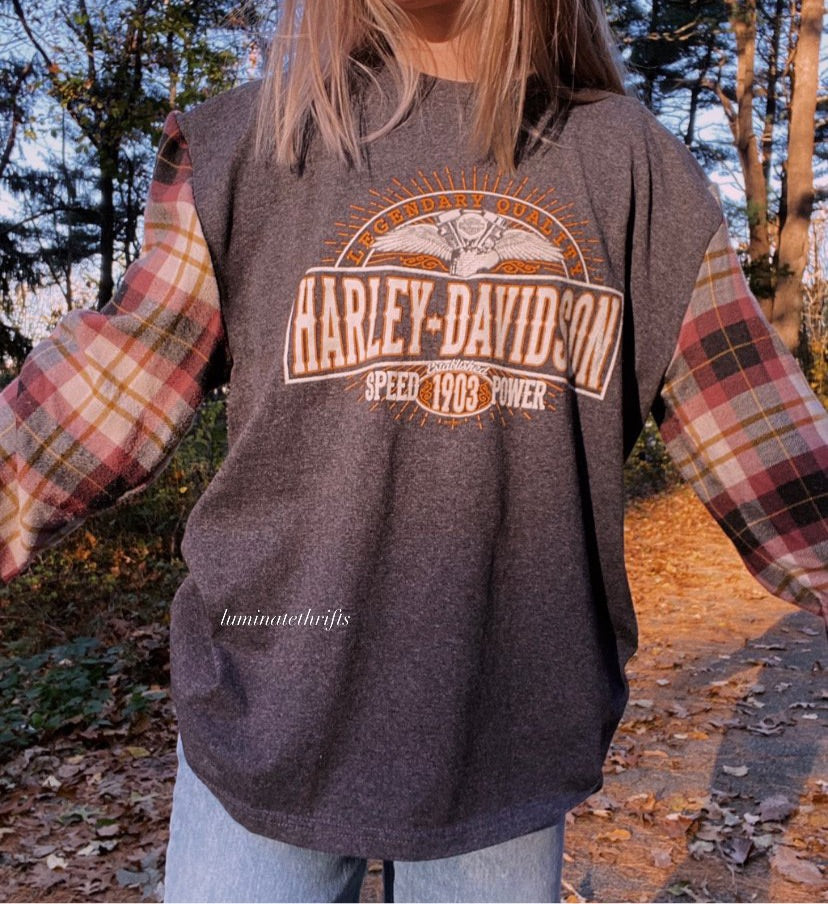 (L) Harley X Flannel Reworked Shirt