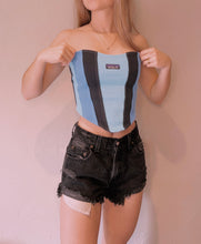 Load image into Gallery viewer, (S/M) Glacier Blue Reworked Bustier
