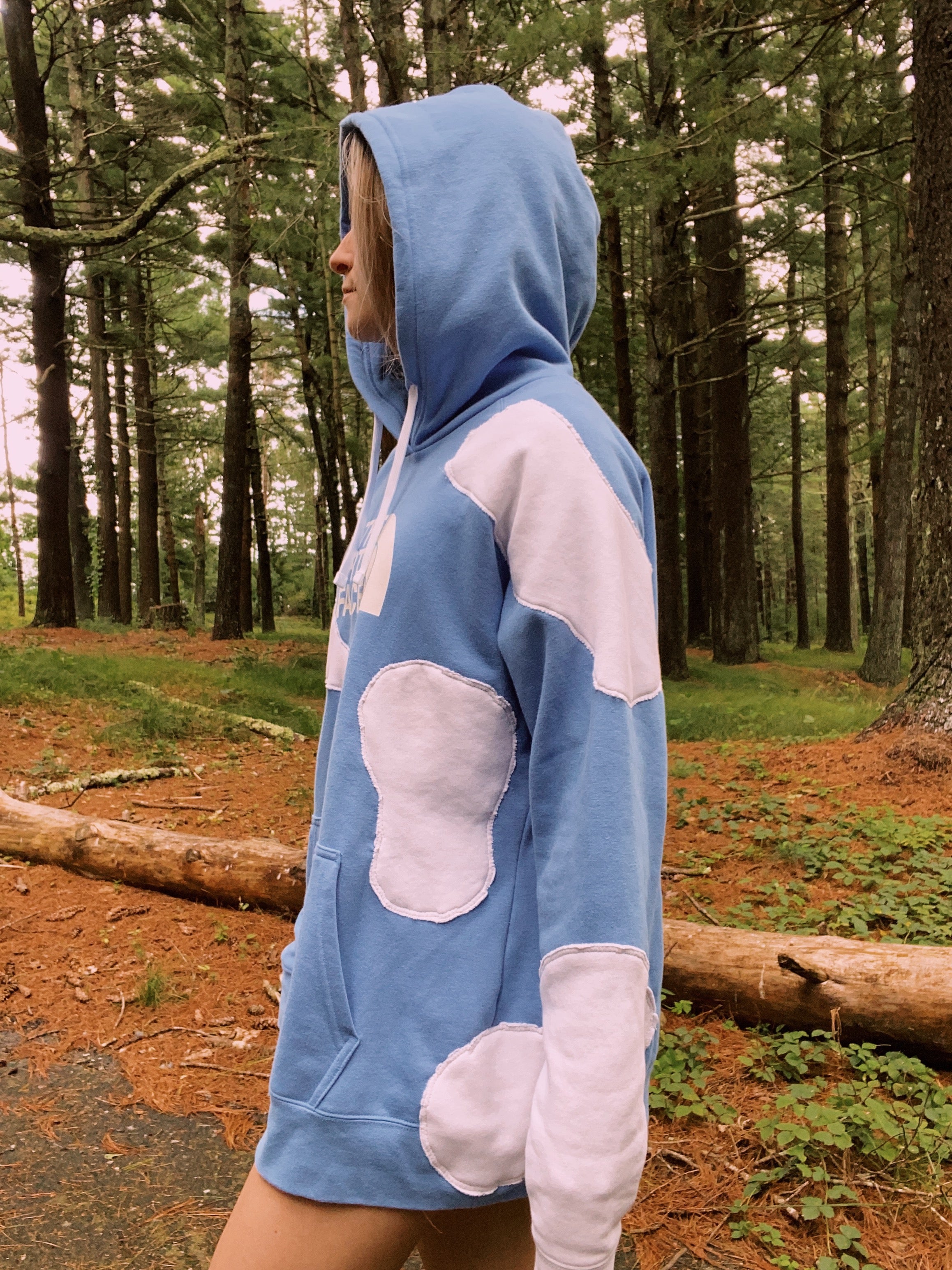 (XL) Blueberry Cow Reworked Hoodie
