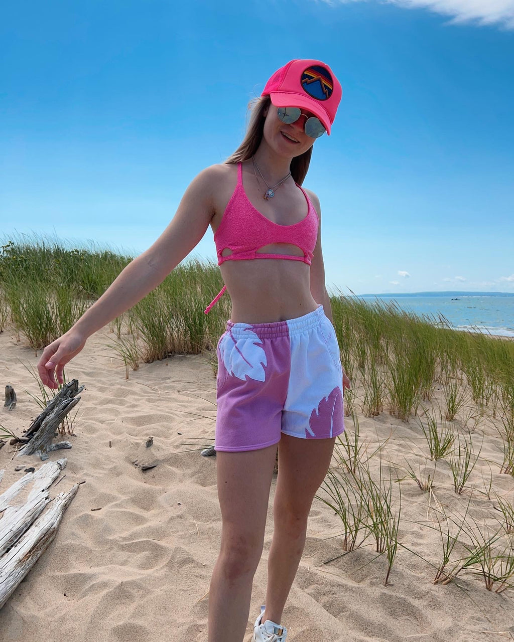 (XS/S) Pink Aloha Reworked Shorts