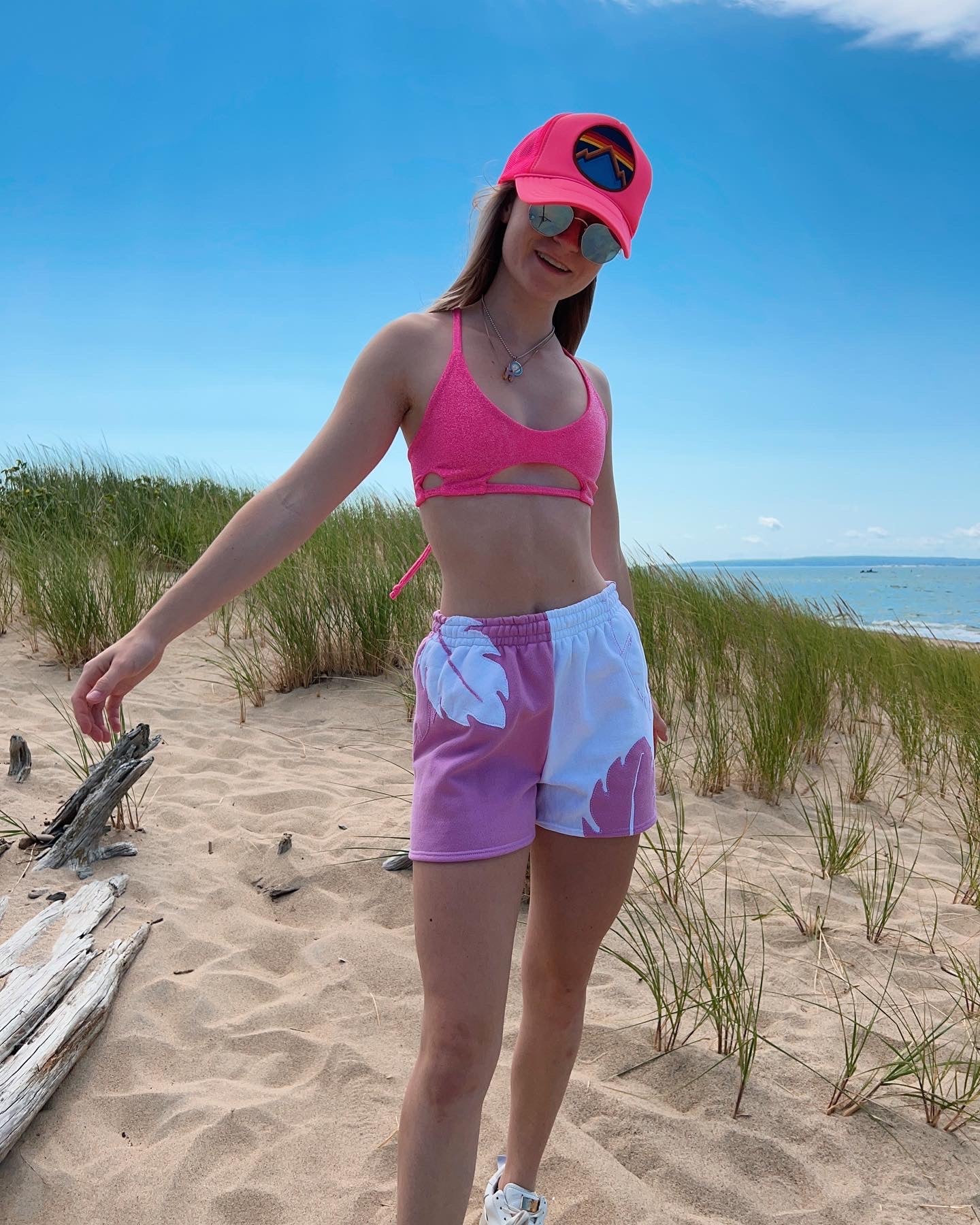 (XS/S) Pink Aloha Reworked Shorts