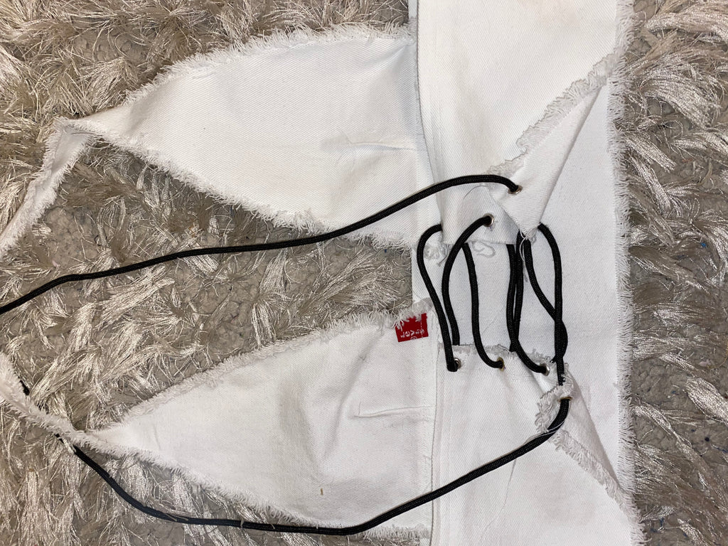 (XS/S-A/B cup) Reworked Levi’s Denim Halter Top