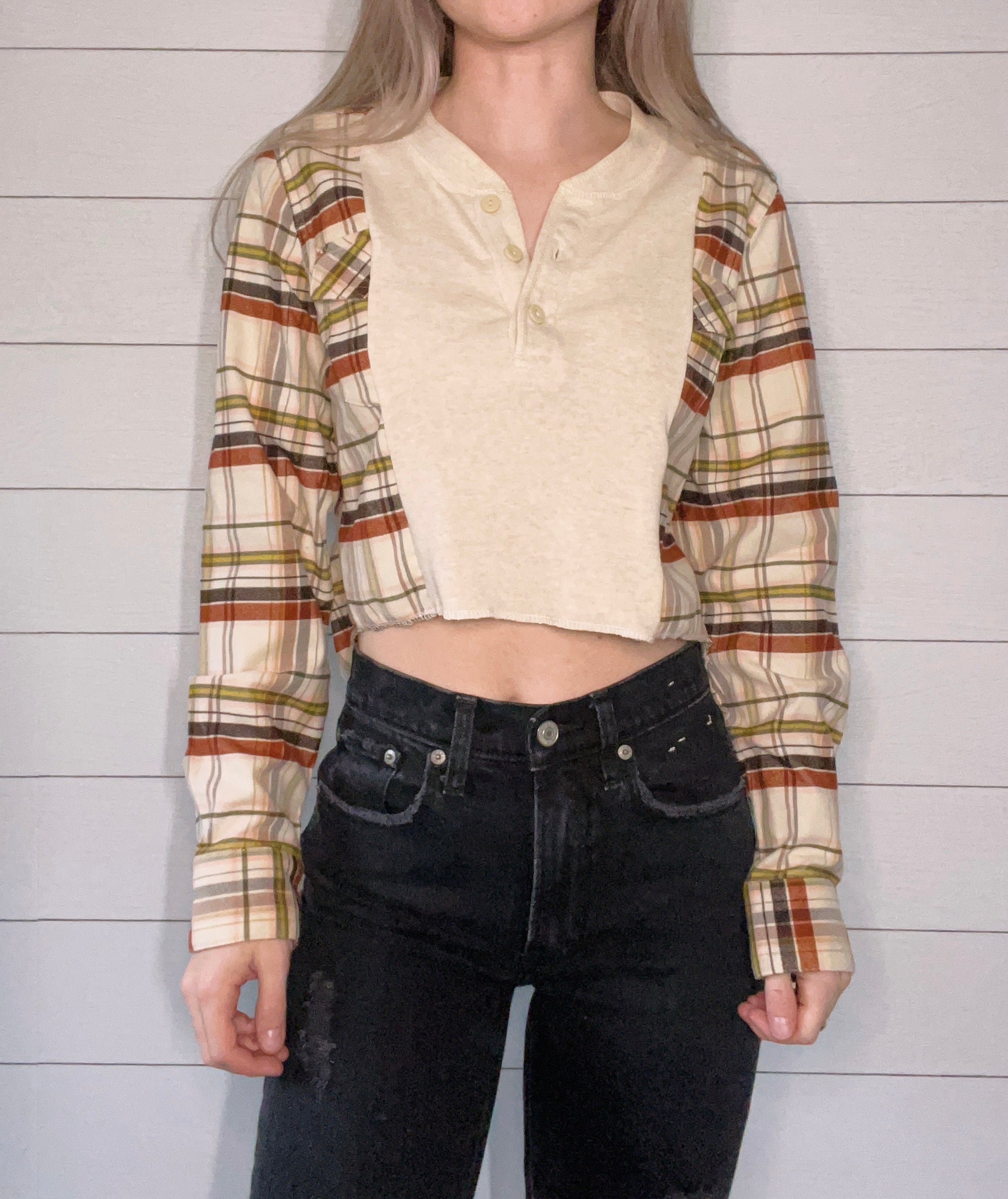(M) Waffle Henley X Flannel