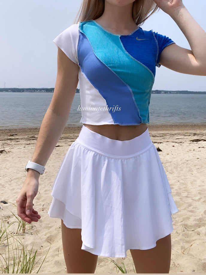 (XS/S) Ocean Waves Reworked Open Hem Too
