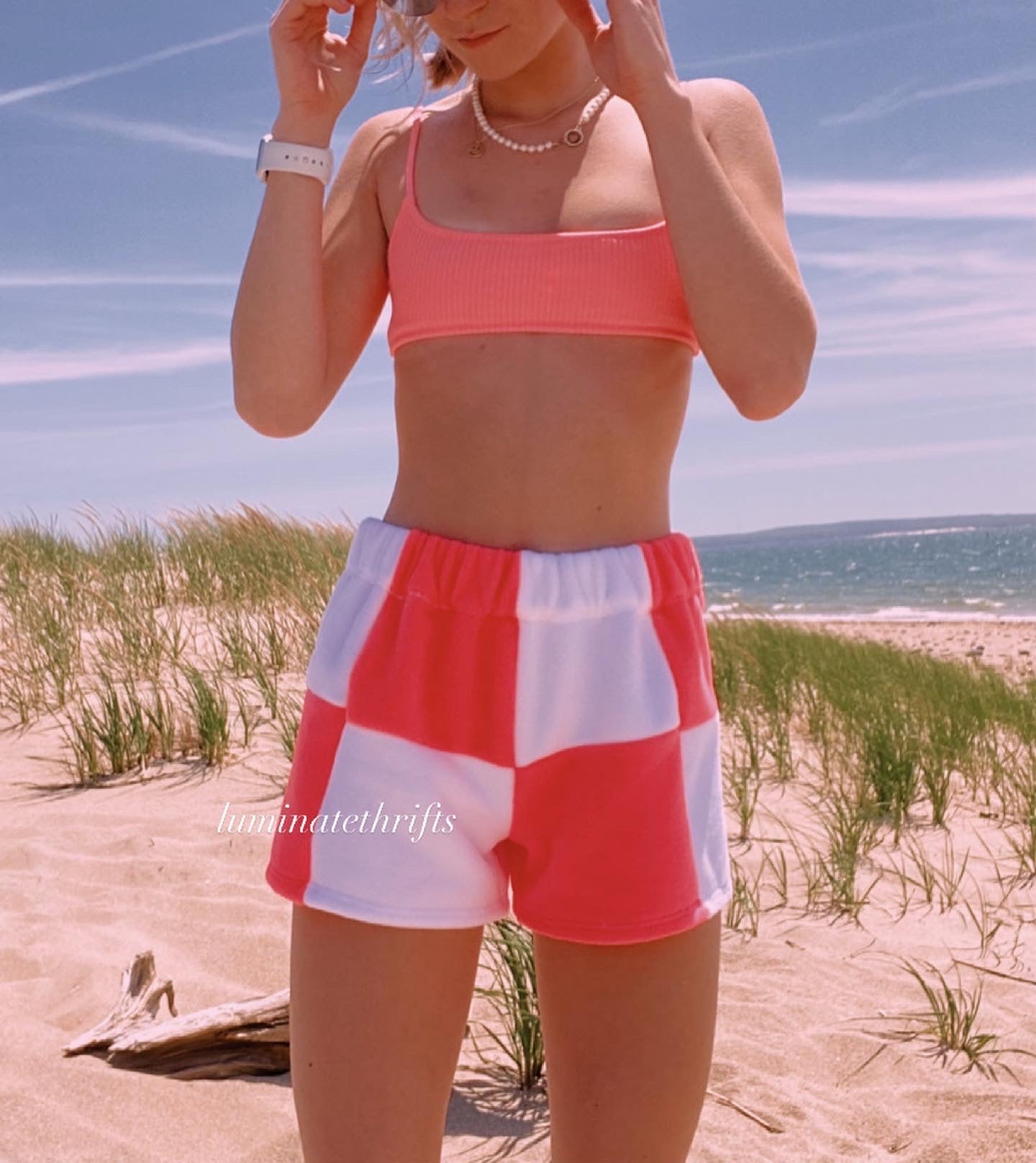 Neon Pink Colorblock Shorts