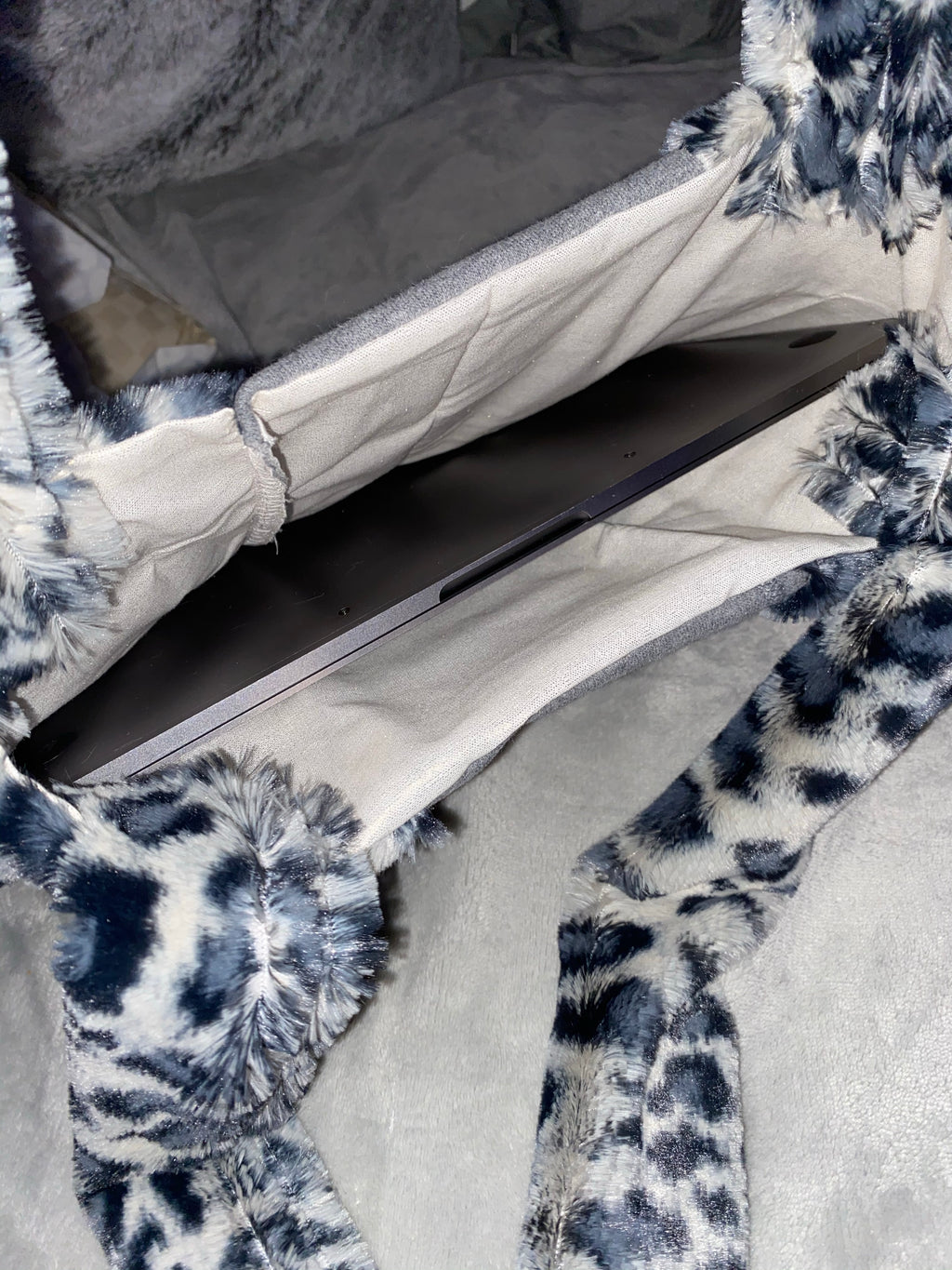 Reworked Leopard Fluffy Tote
