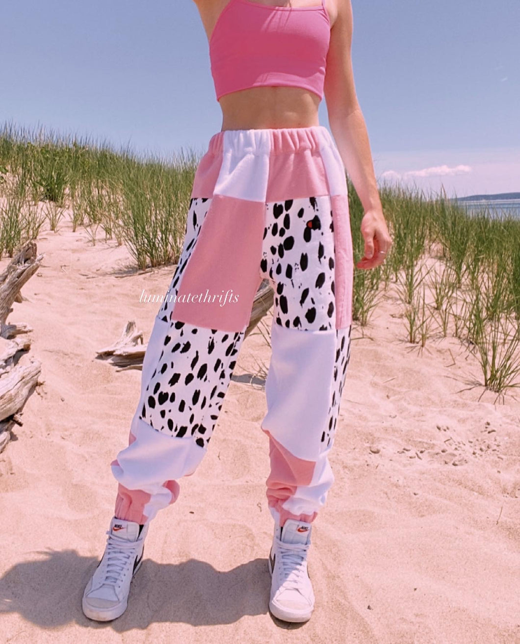 (XS-M) Special Edition Strawberry Cow Reworked Joggers
