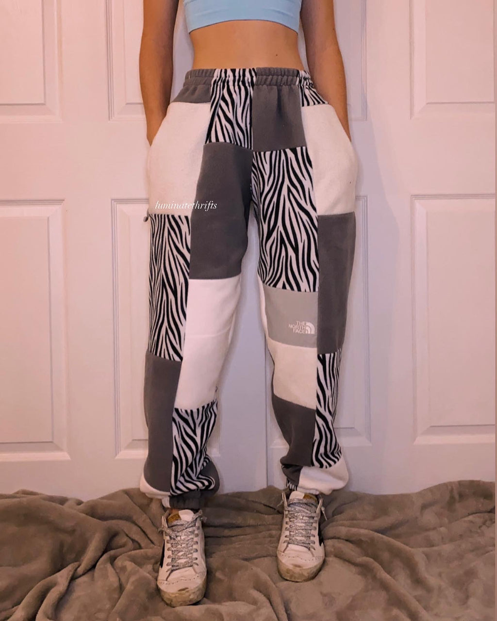 (S/M) Diamond Zebra Reworked Joggers