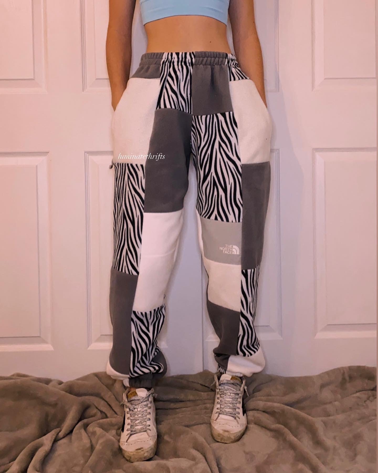 (S/M) Diamond Zebra Reworked Joggers