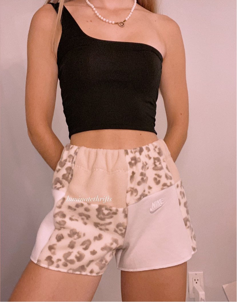 (xs/s) Neutral Leopard Reworked Shorts