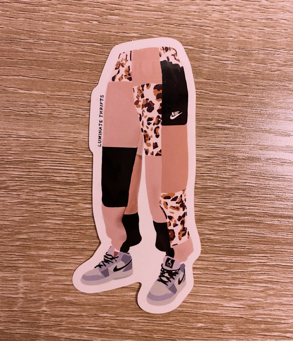 Rustic Leopard Jogger Sticker