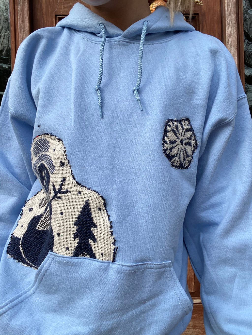 (M) Snowman Blanket Weave Reworked Hoodie