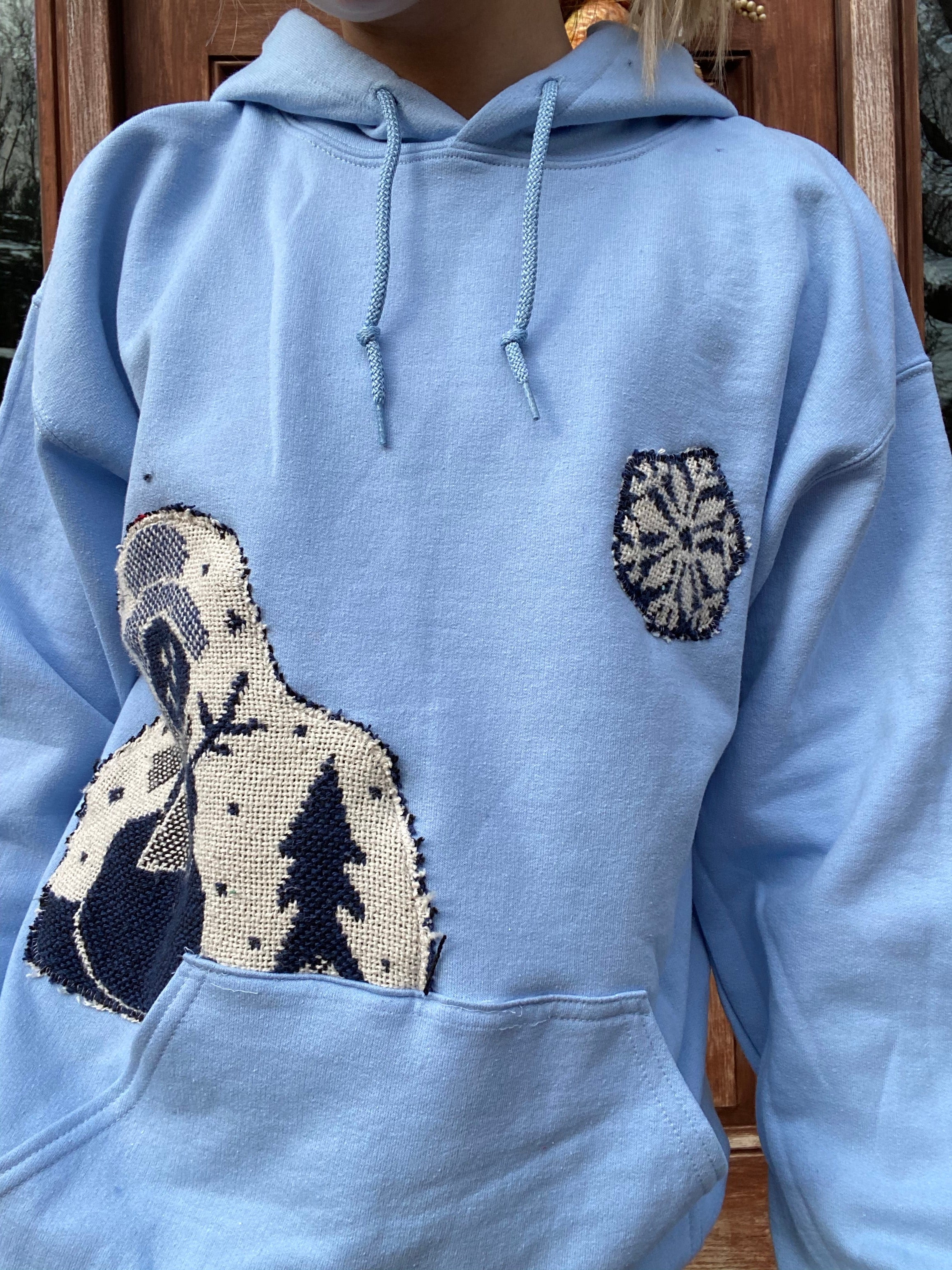 (M) Snowman Blanket Weave Reworked Hoodie
