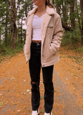 (L) Tan Corduroy Sherpa Jacket