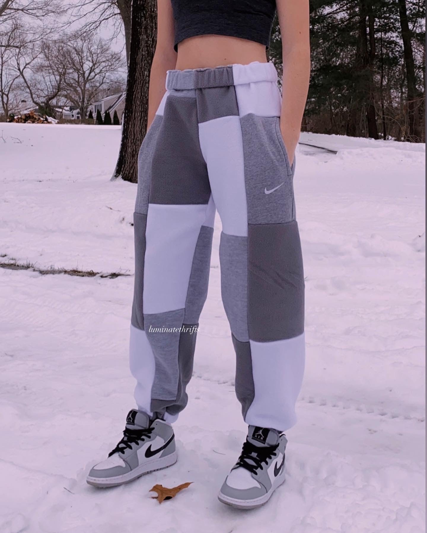 (S/M) Ash Grey Reworked Joggers