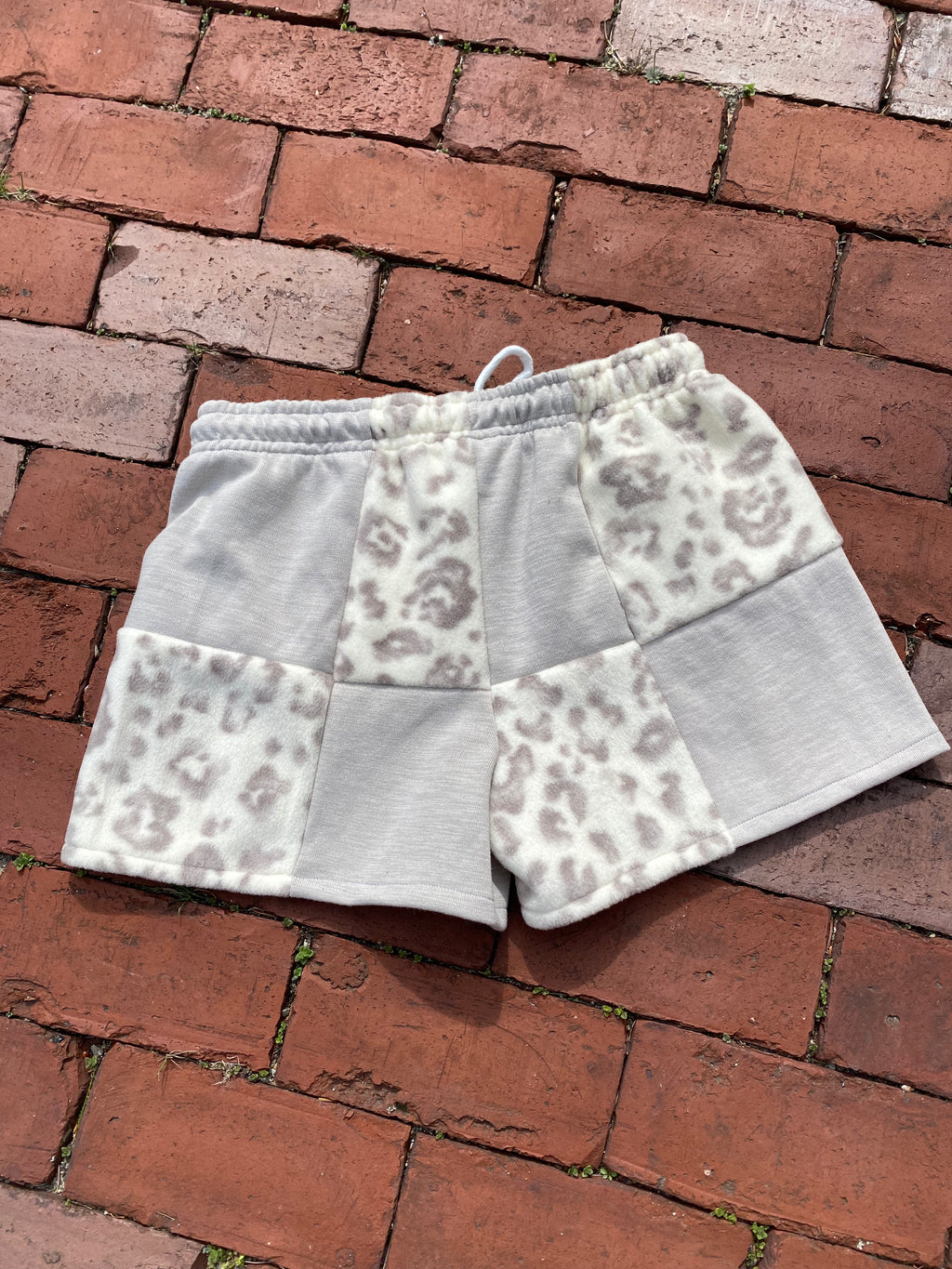 (S/M) Neutral Leopard Reworked Shorts