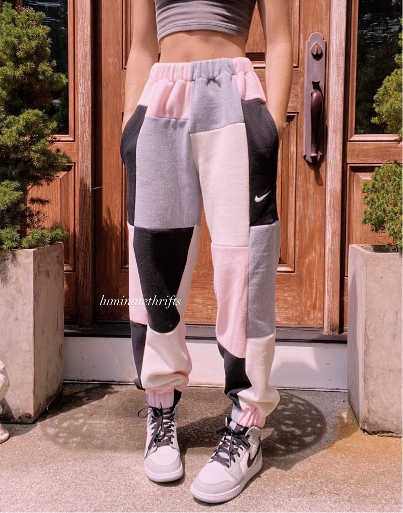 (XS-M) Rose Diamond Reworked Joggers **with pockets**