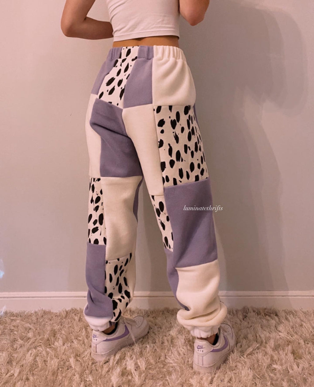 (XS-M) Lavender Cow Reworked Joggers