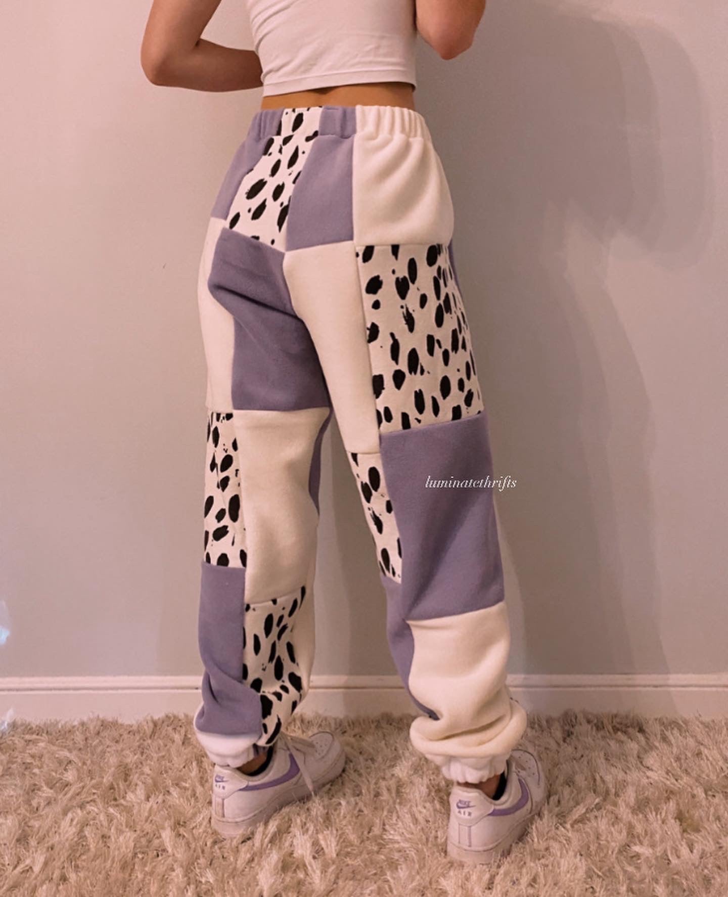 (XS-M) Lavender Cow Reworked Joggers