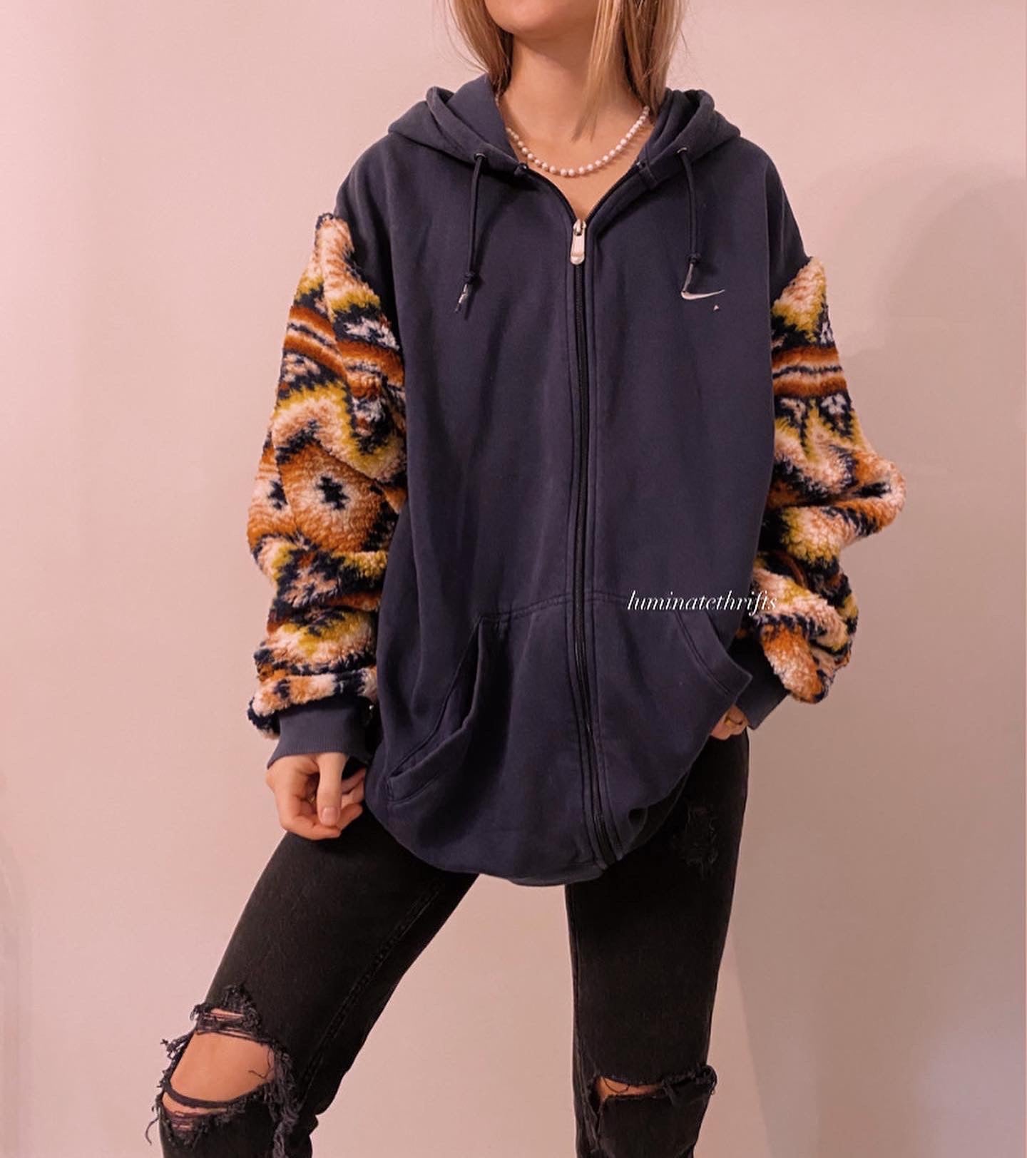 Aztec Sherpa Reworked Zipup Hoodie