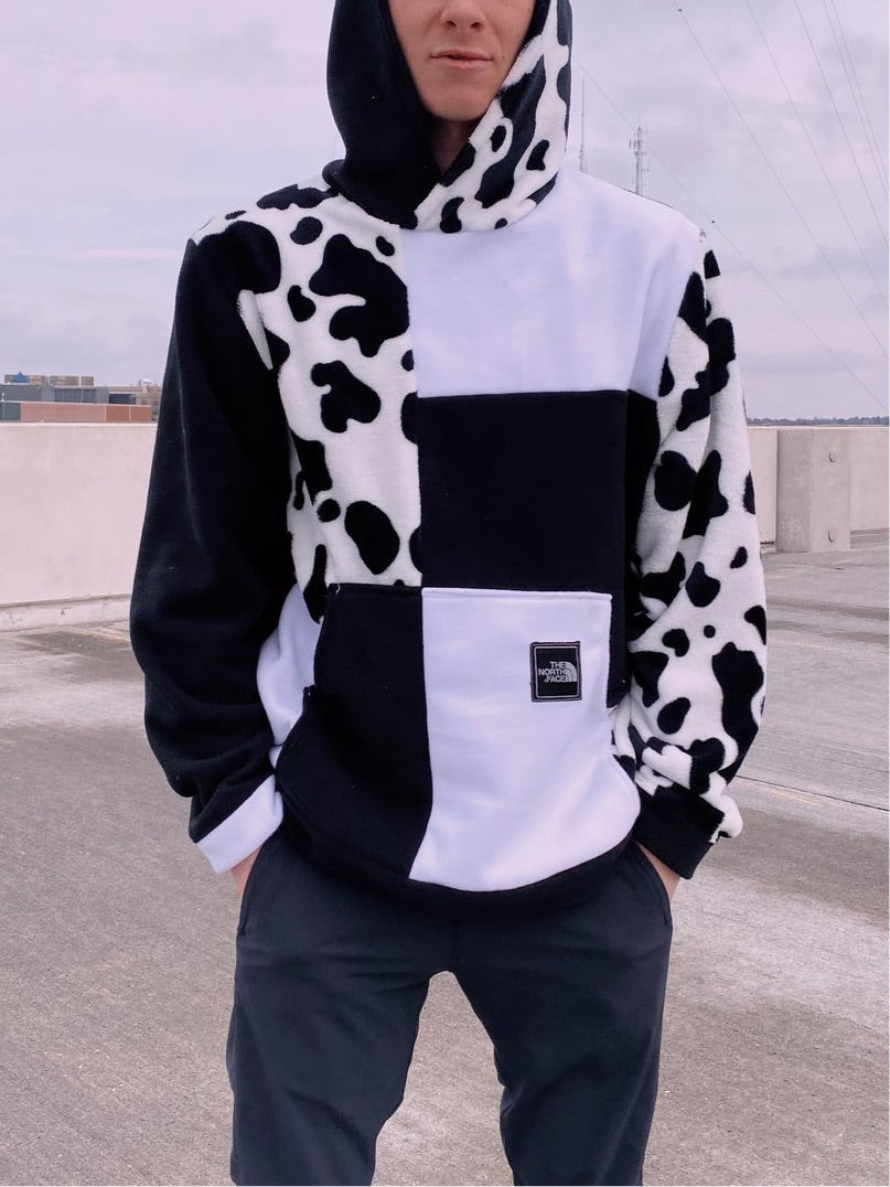 (M/L) Oversized Full Length Cow Hoodie