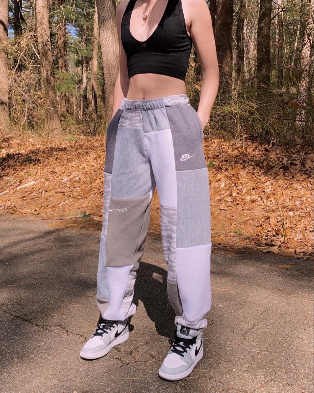 (S/M) Ash Zebra Reworked Joggers