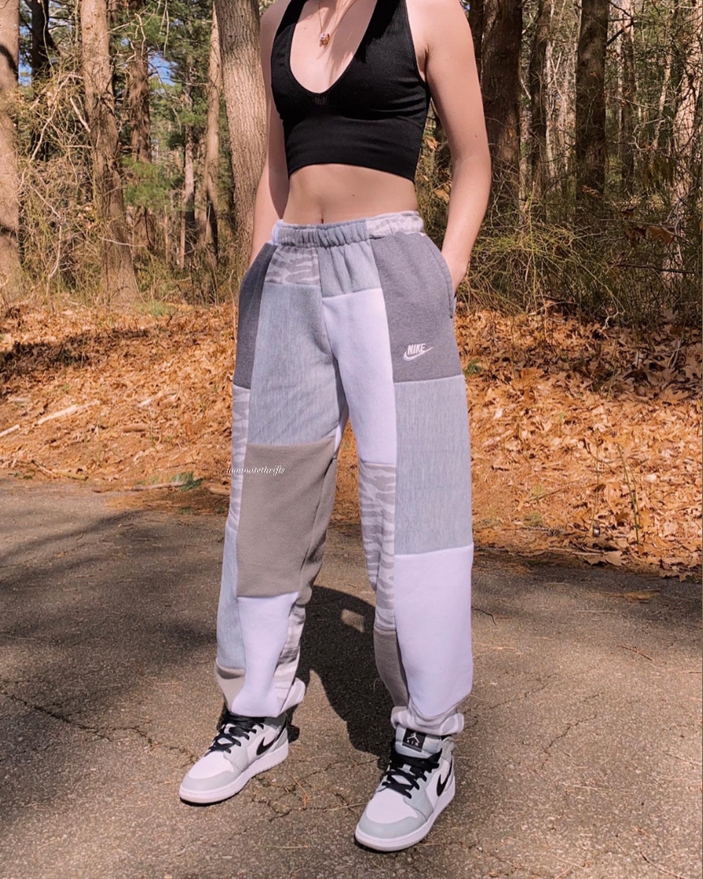 (S/M) Ash Zebra Reworked Joggers