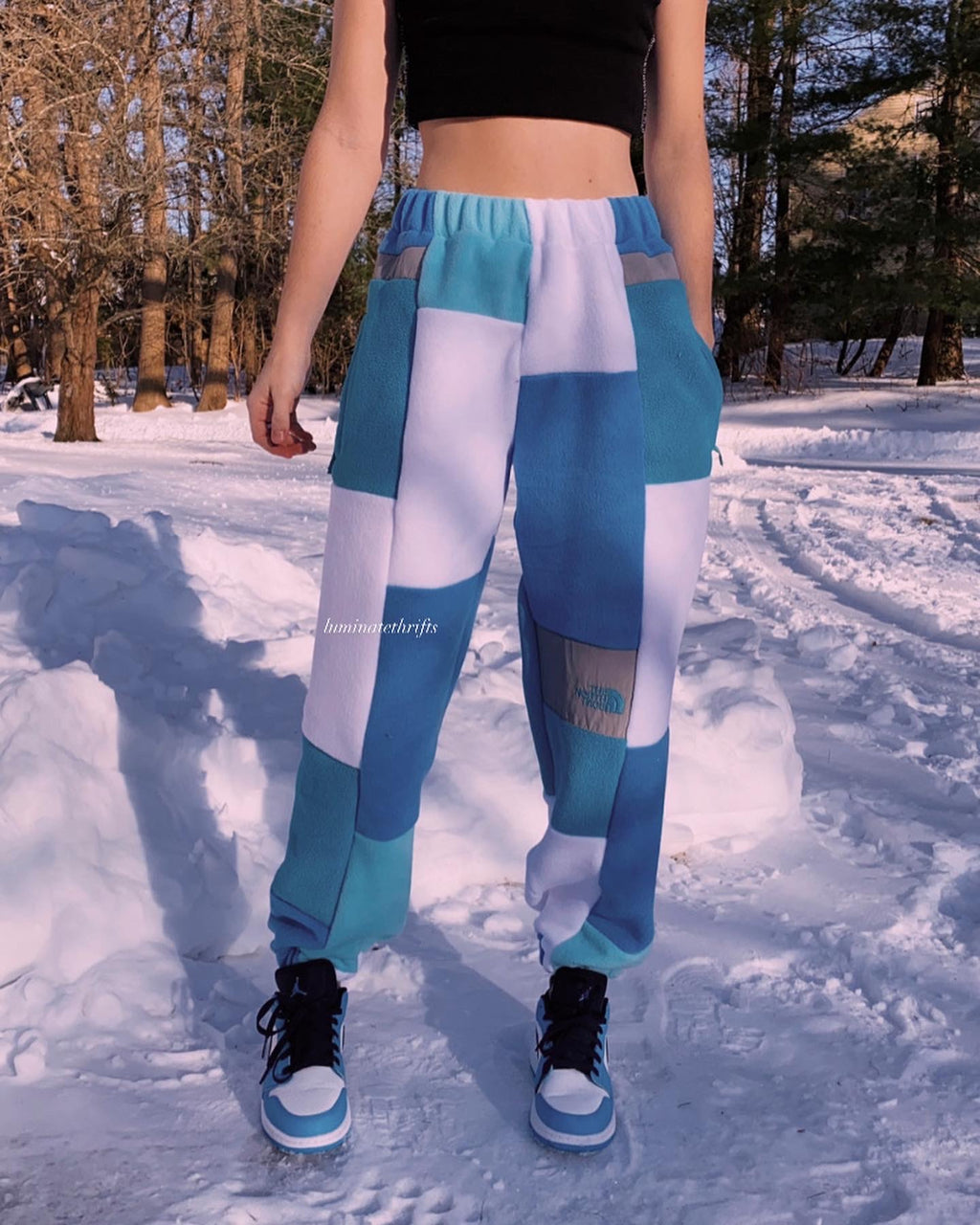 (XS/S) Sea Blue Reworked Joggers