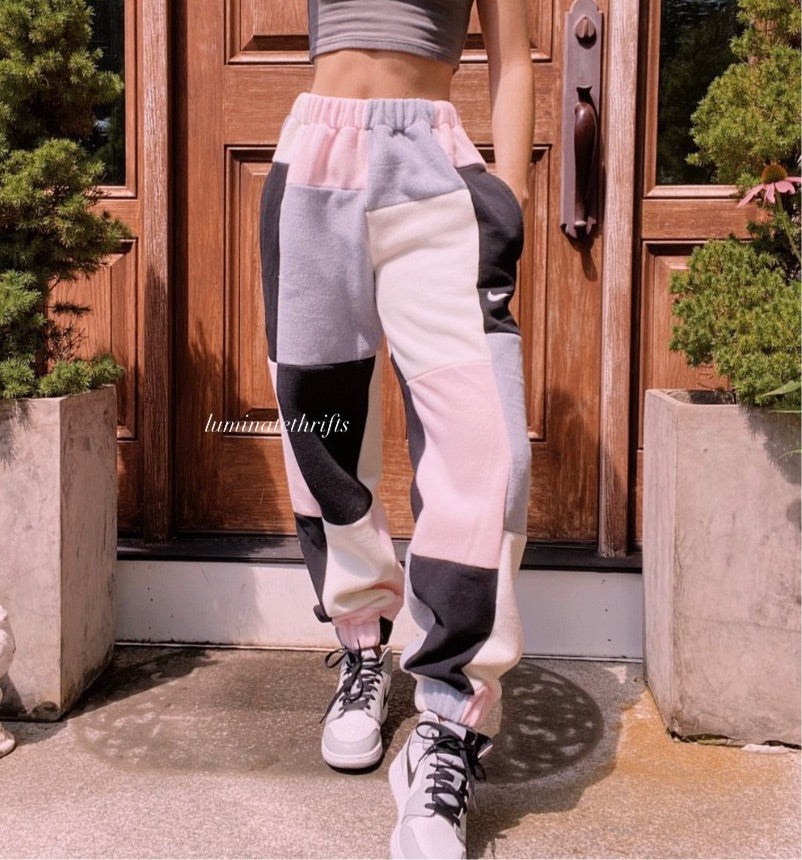(XS-M) Rose Diamond Reworked Joggers **with pockets**