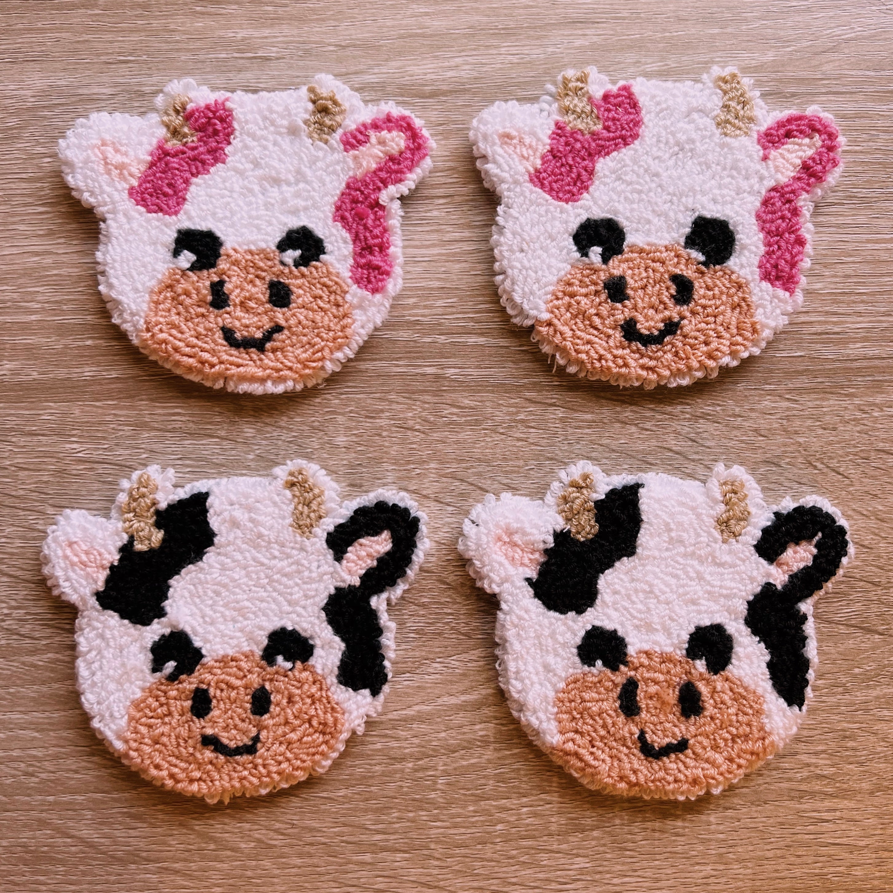 Cow Face Mug Rug Coasters