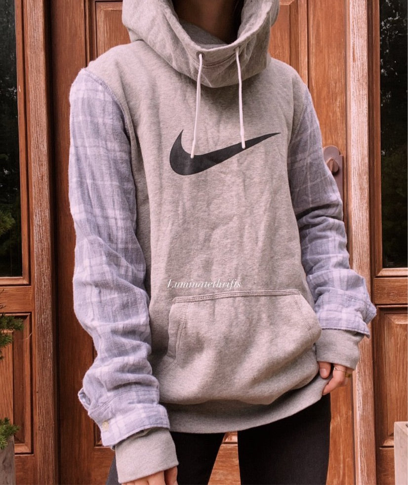 (L) Flannel Reworked Hoodie