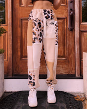 Load image into Gallery viewer, (S/M) Light Rustic Leopard Reworked Joggers

