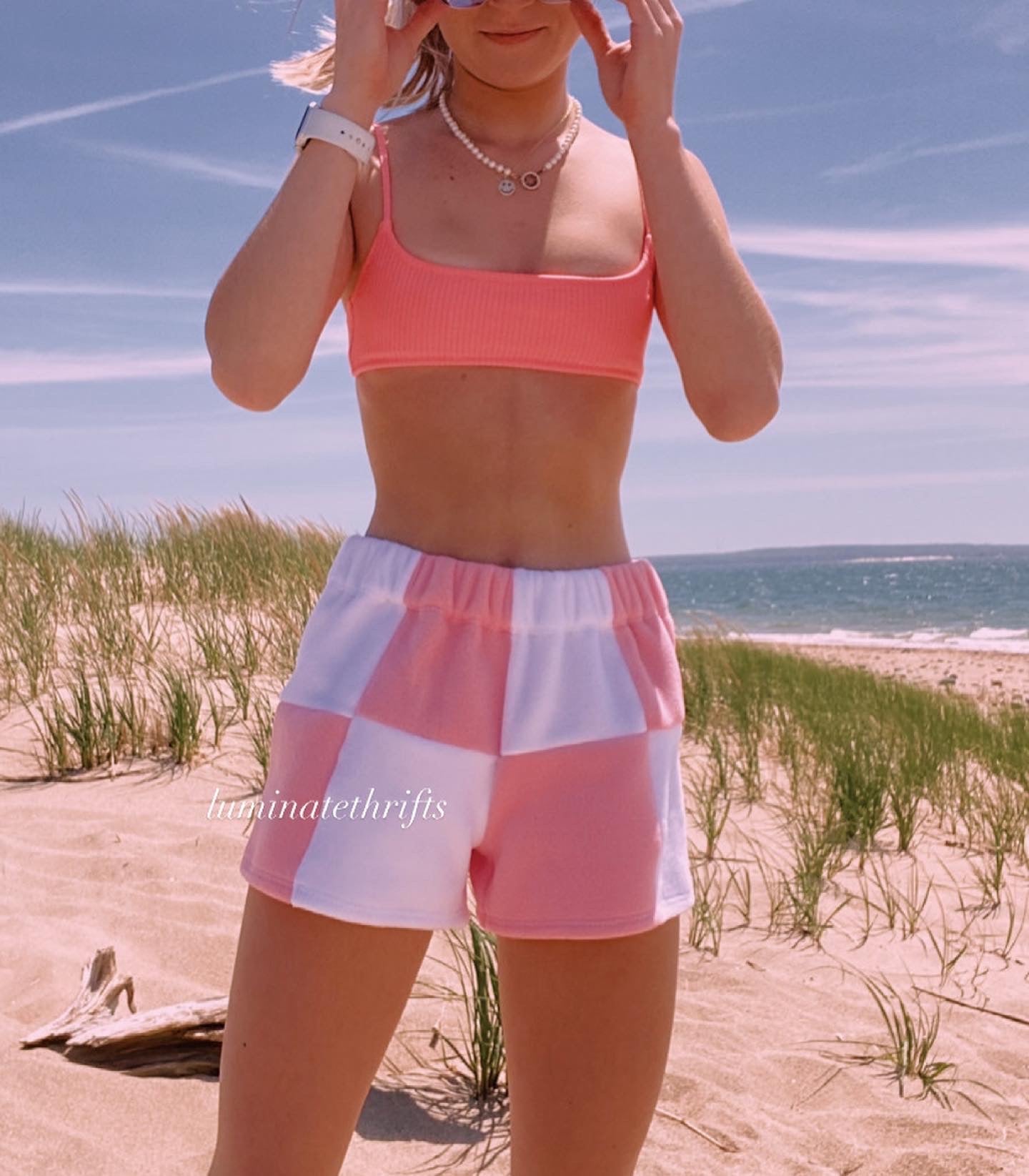 Bubblegum Pink Colorblock Shorts