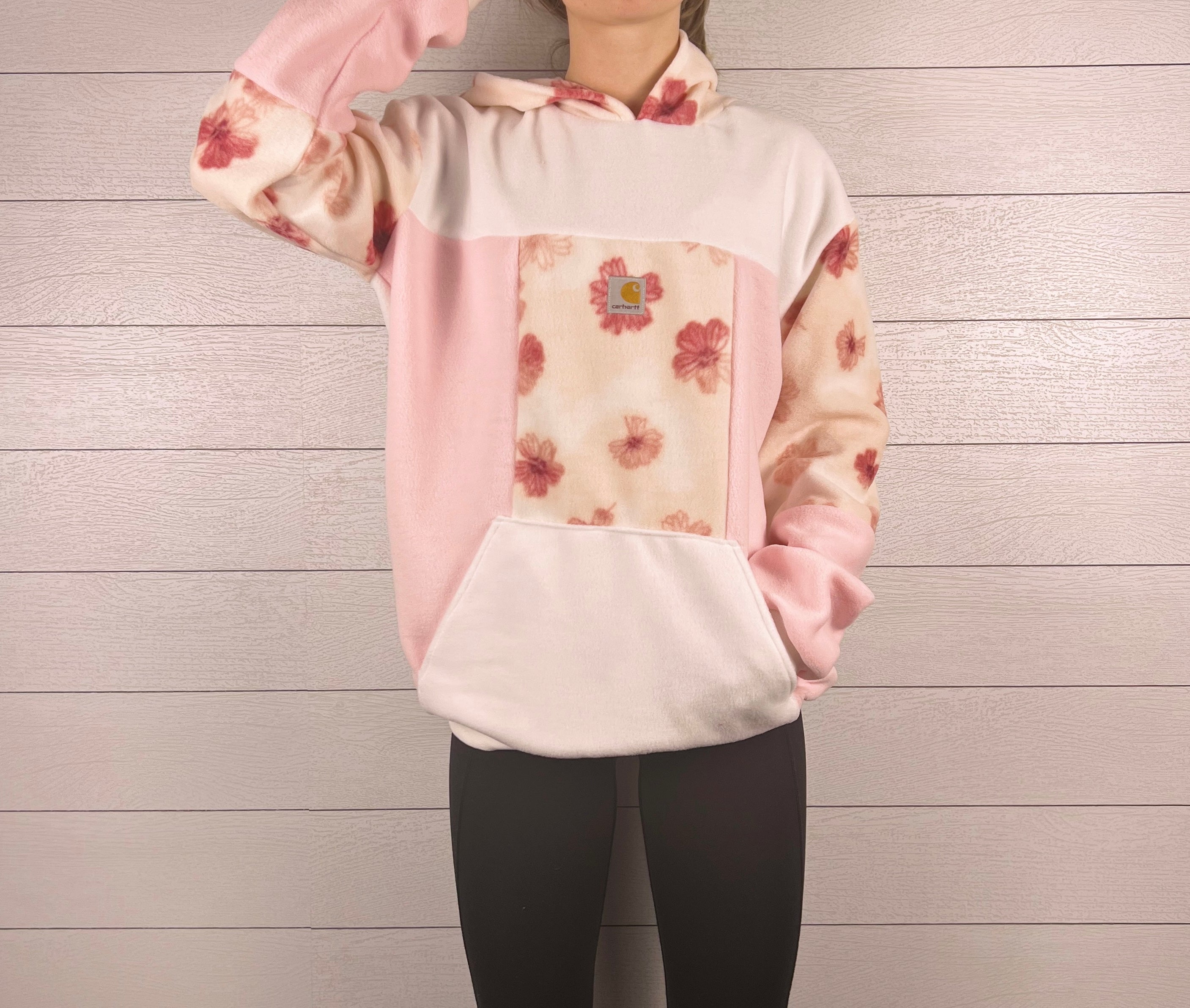 (L/XL) Pinky Floral 1/1 Hoodie