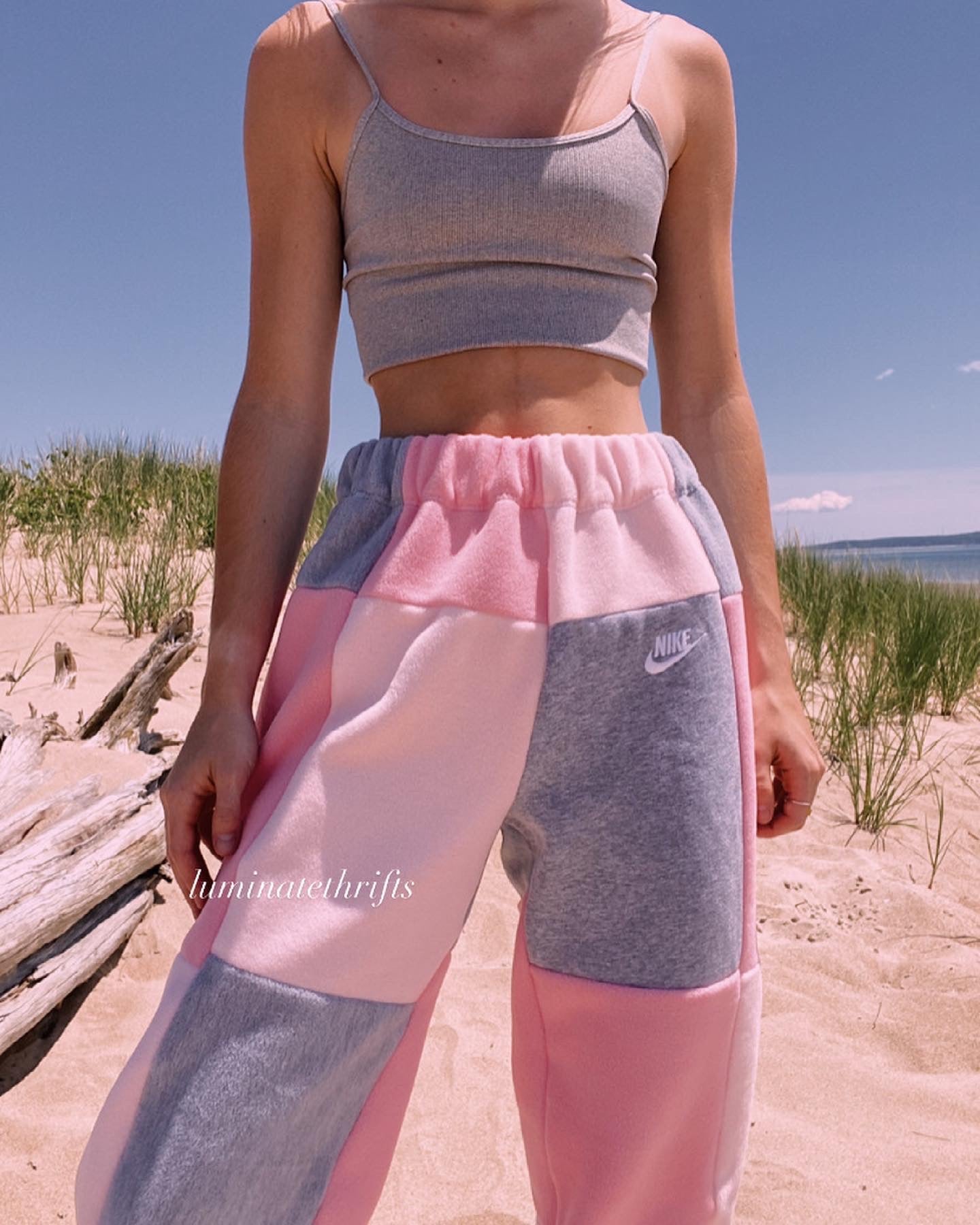 (XS-M) Smokey Pink Reworked Joggers