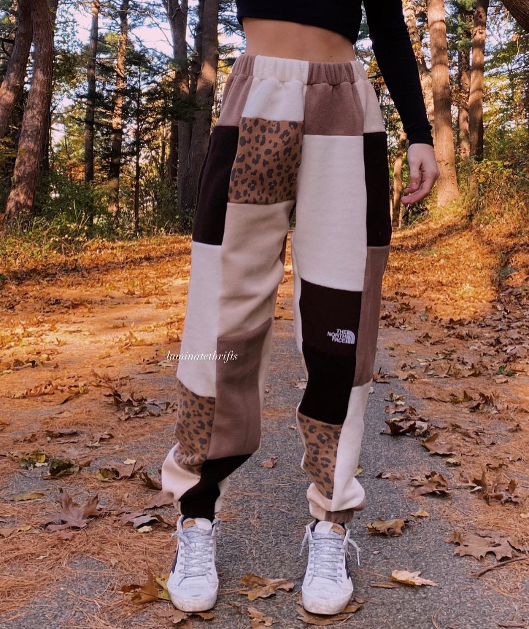 (XS-M) Dark Neutral Leopard Reworked Joggers *with pockets*