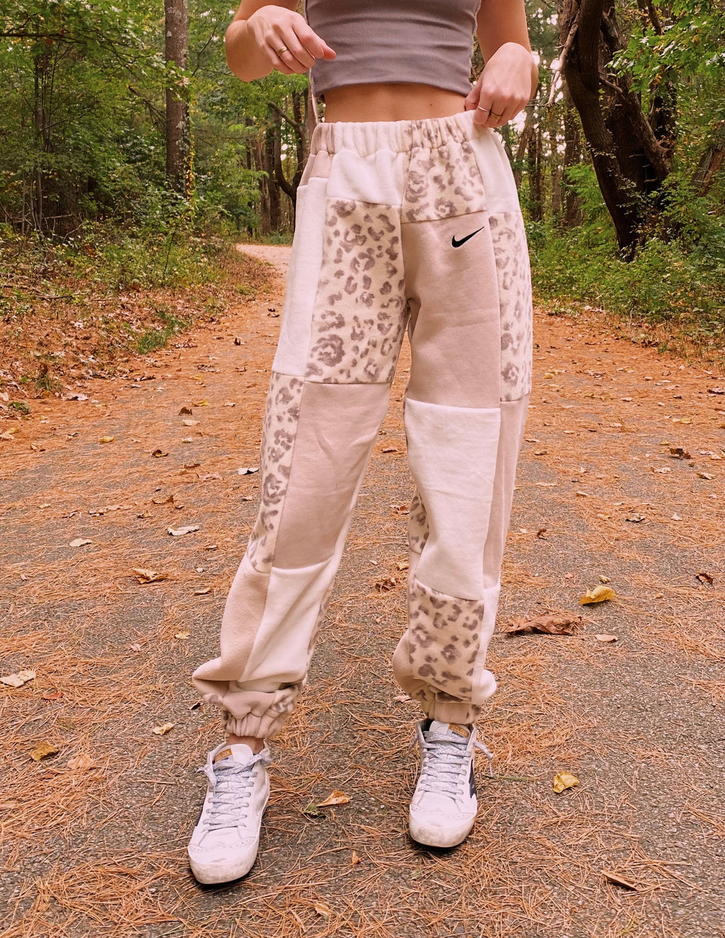 (XS-M) Neutral Leopard Reworked Joggers