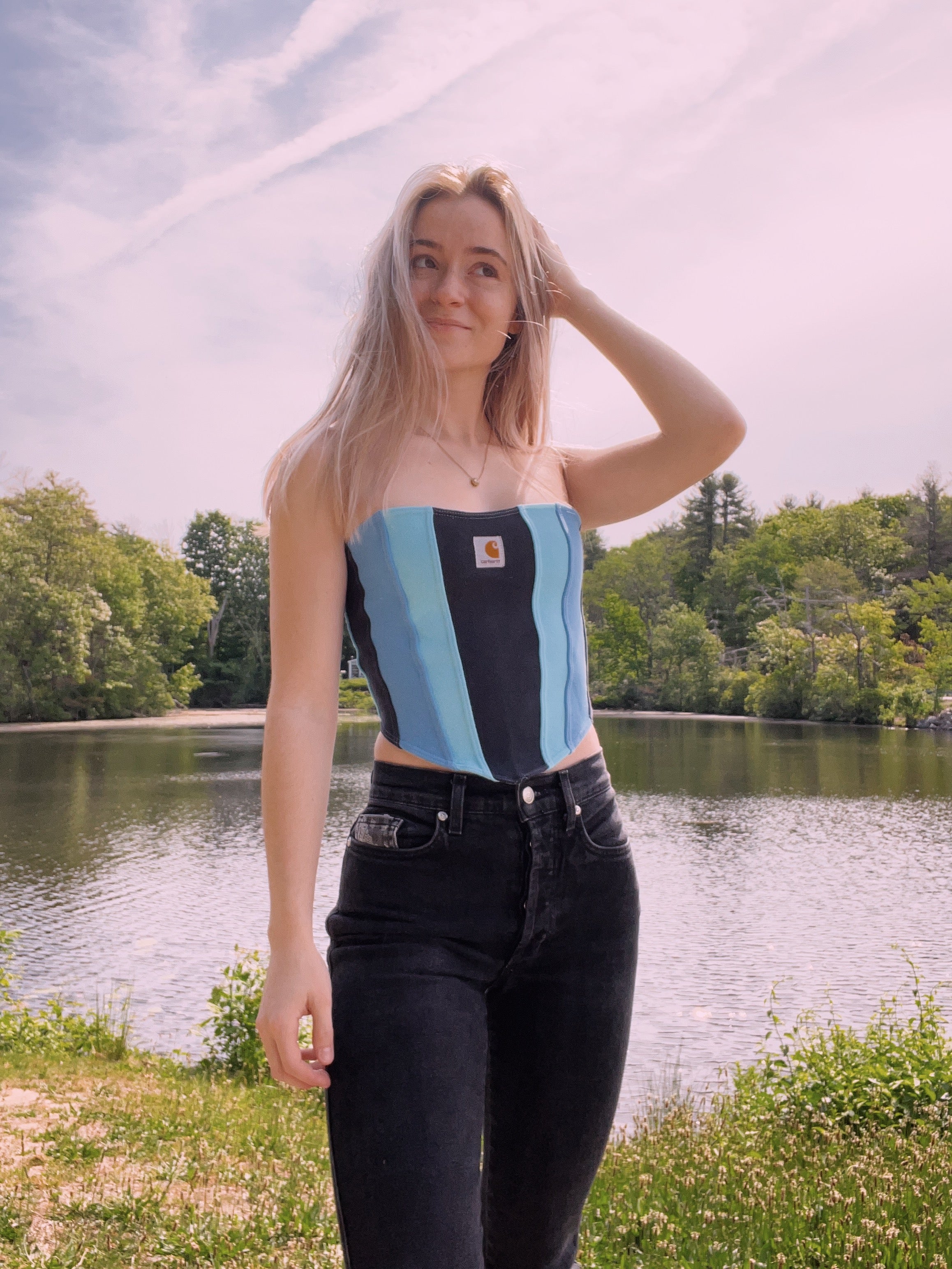 (XS/S) Glacier Blue Reworked Bustier