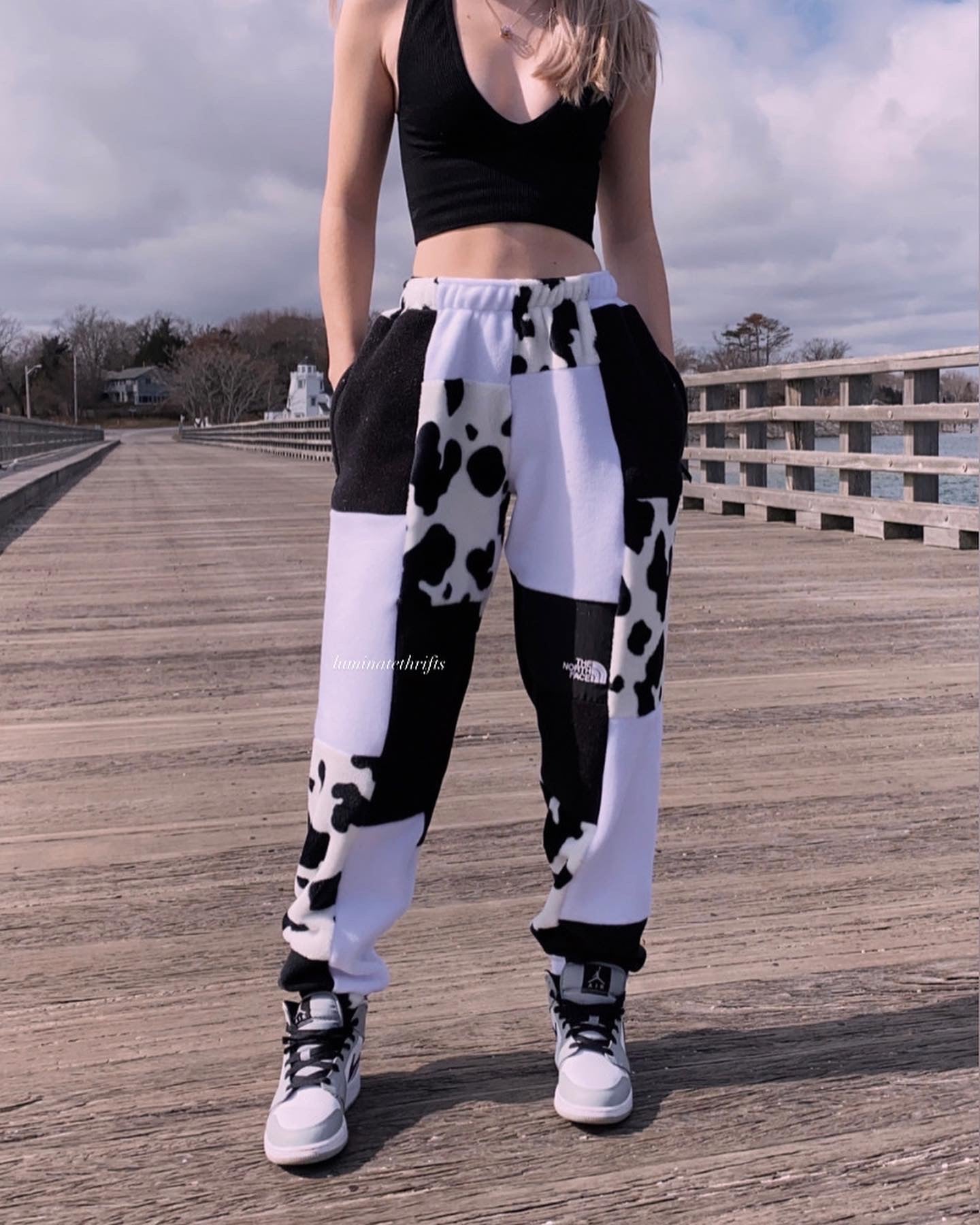 (S/M) Diamond Cow Reworked Joggers