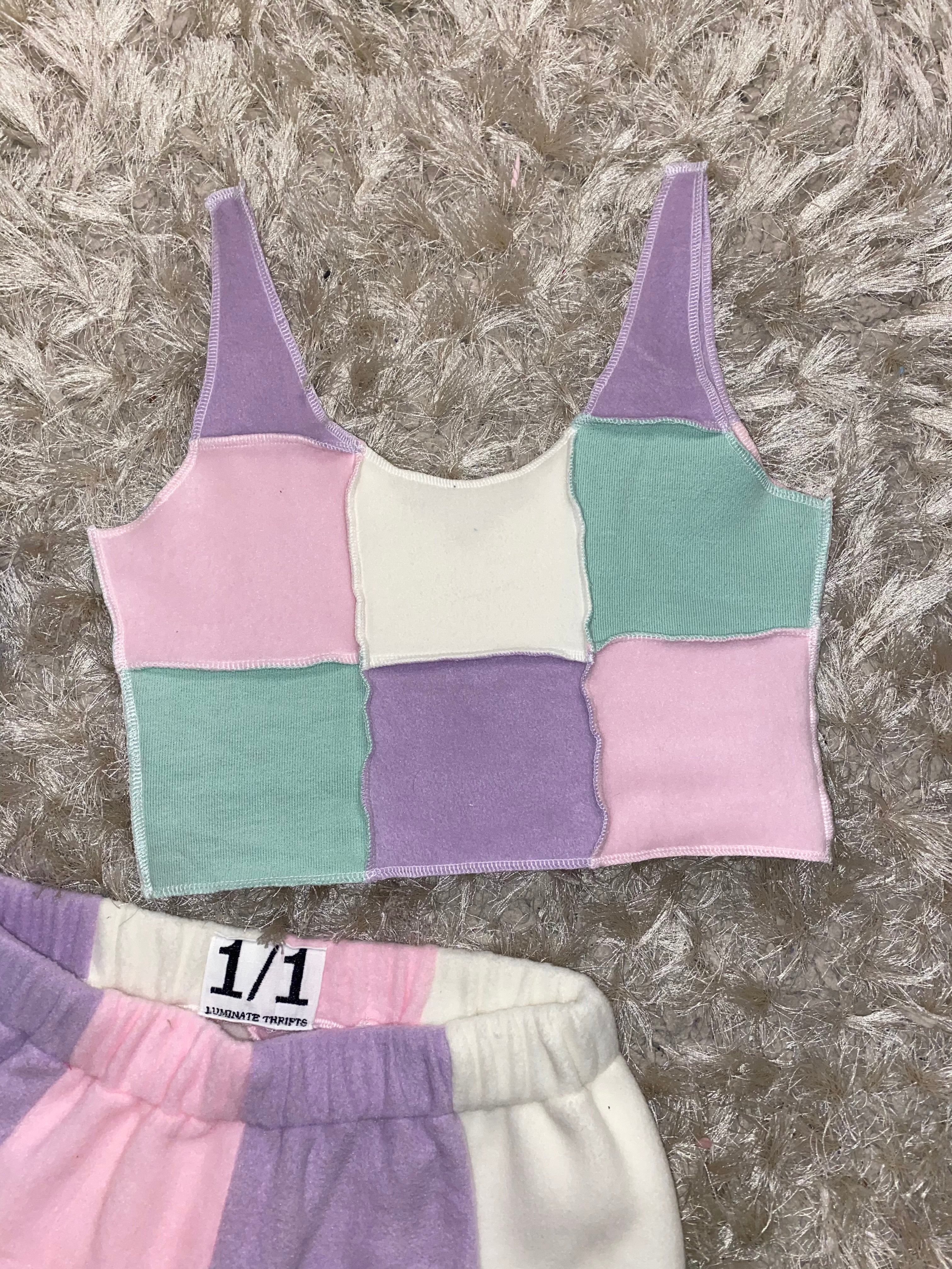 Pastel Plum Reversible Reworked Matching Tank Top
