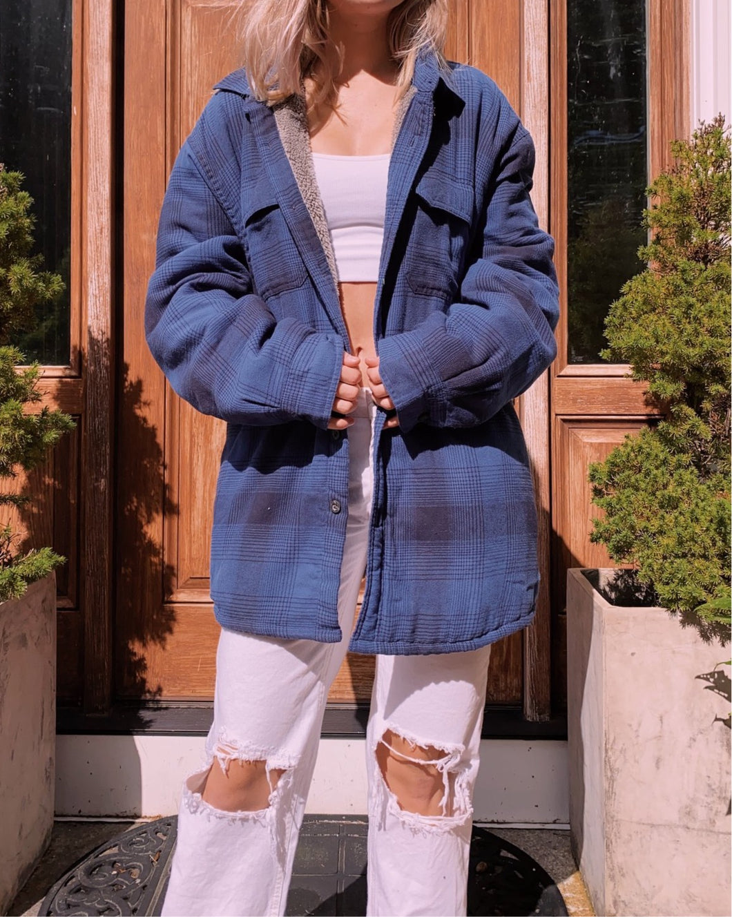 (XL/XXL) Wrangler Sherpa Lined Flannel Shacket