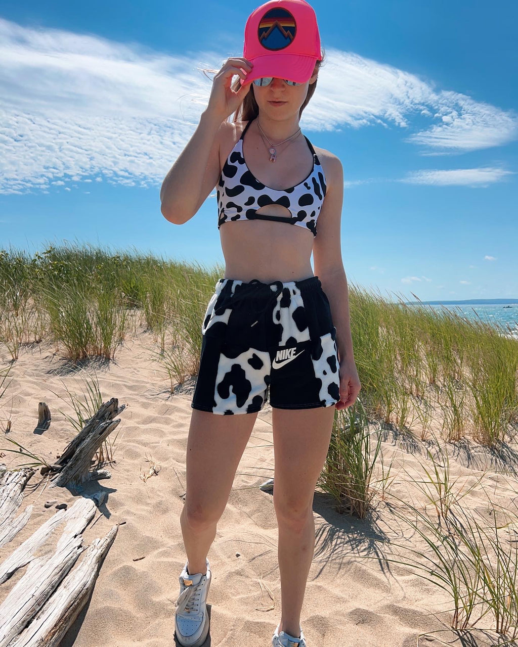(S/M) Oreo Cow Reworked Shorts