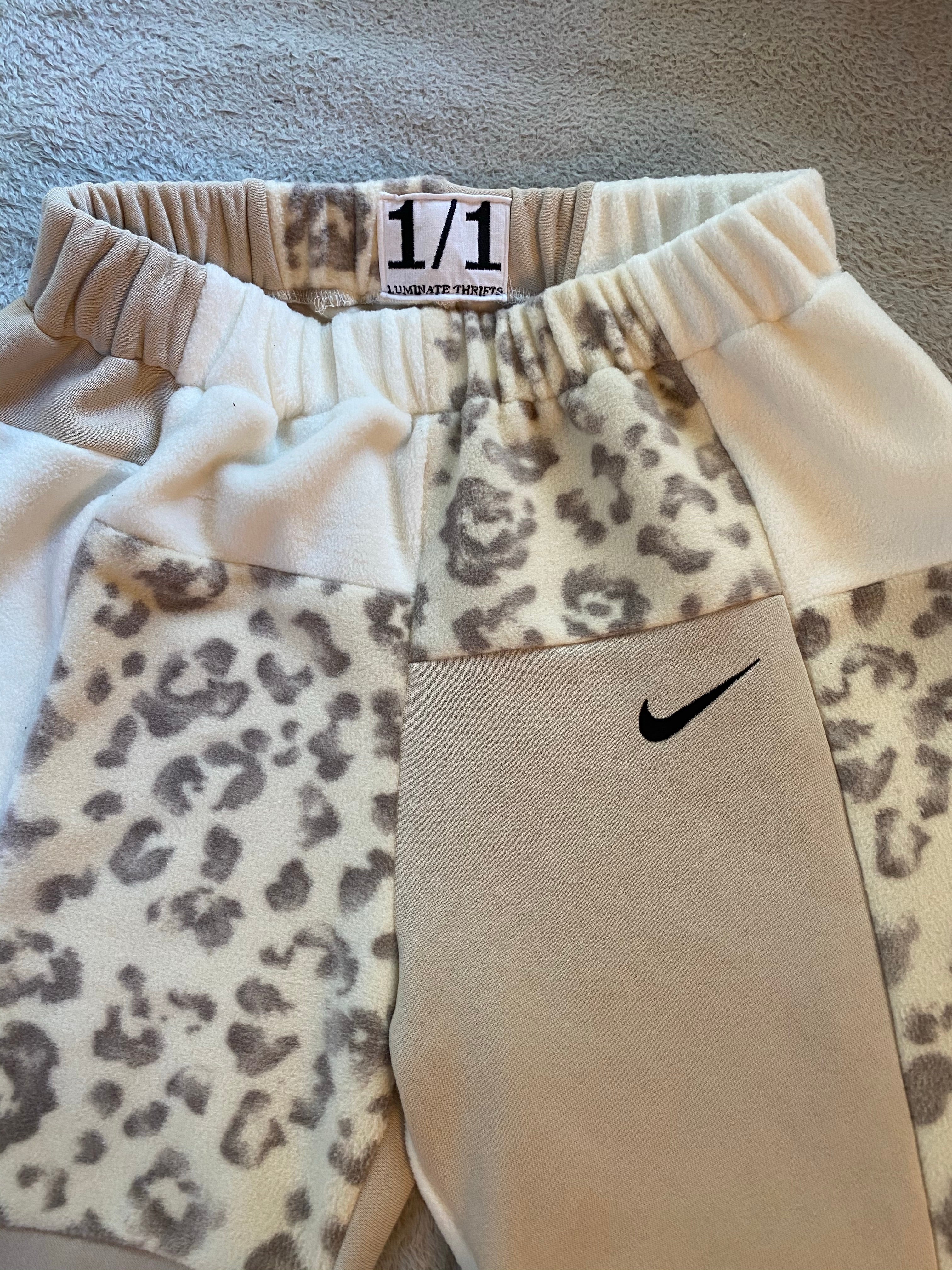 (XS-M) Neutral Leopard Reworked Joggers