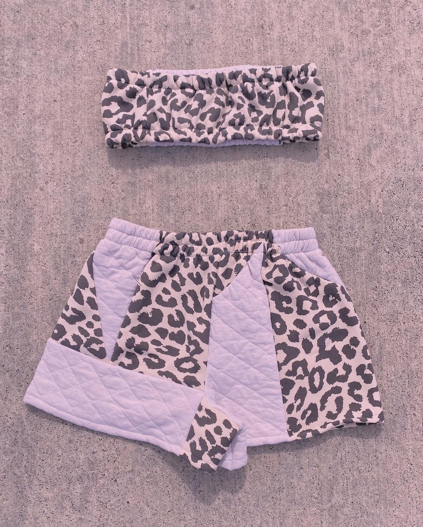 (S/M) Neutral Leopard Matching Set