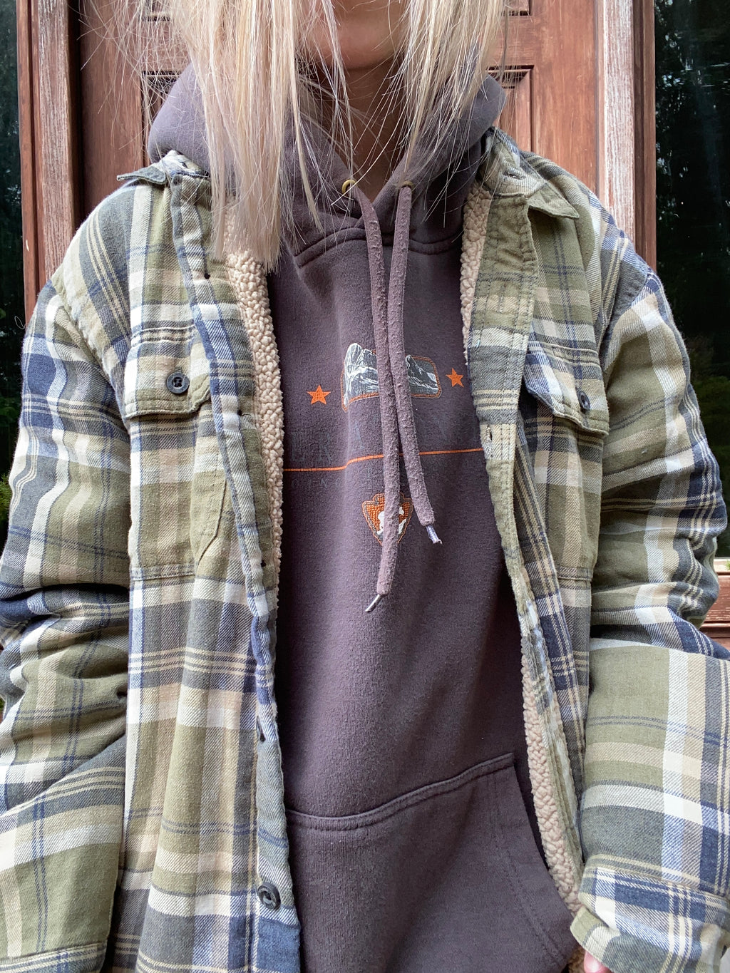 (L) Vintage Brown Glaciar Park Hoodie