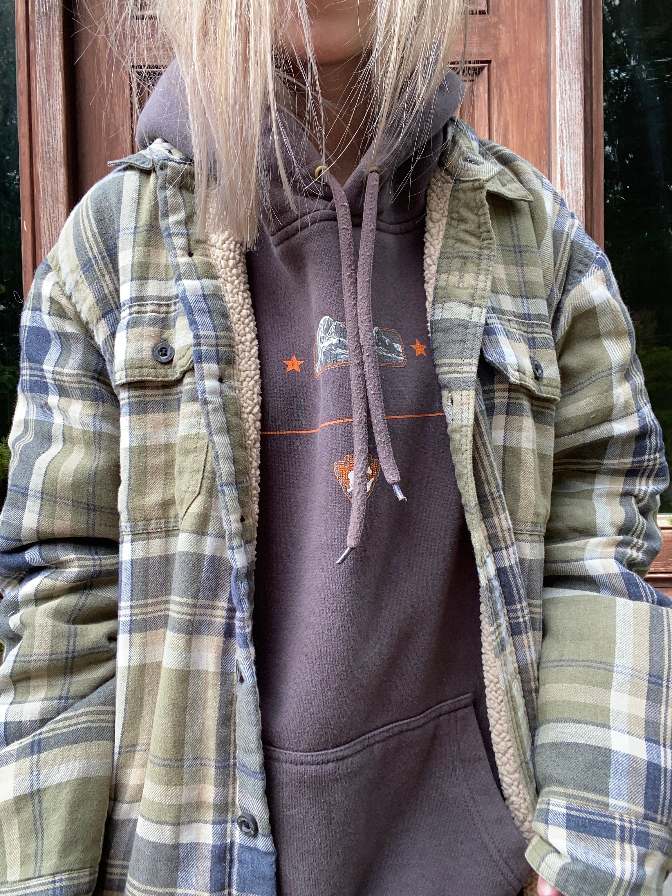 (L) Vintage Brown Glaciar Park Hoodie