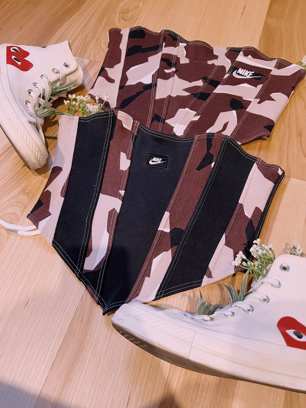 Red Camo Reworked Bustiers