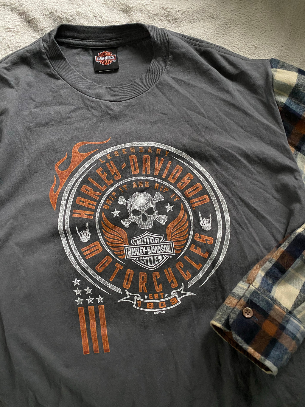 Flannel X Harley Reworked Tee