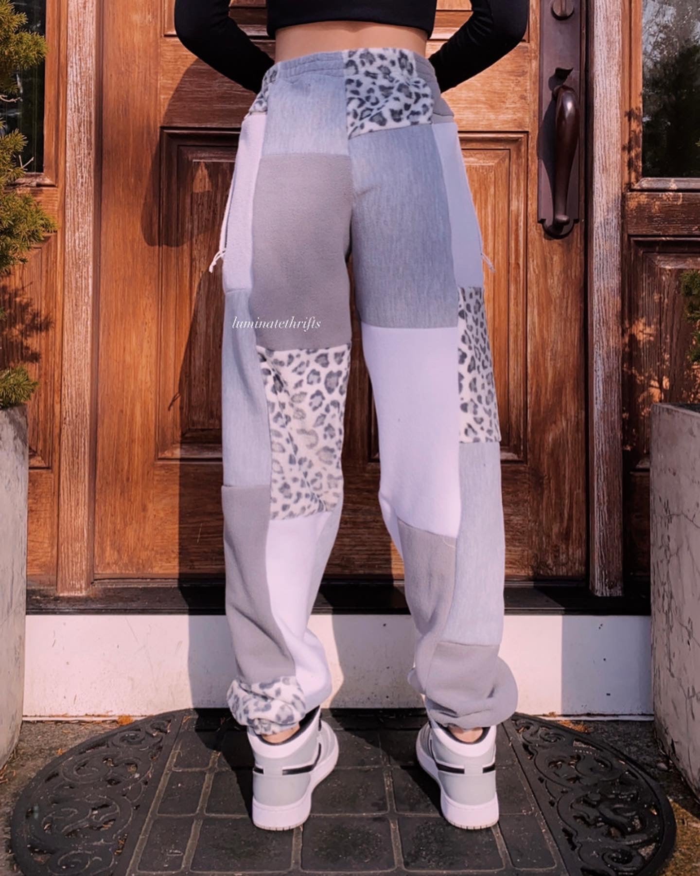 (L/XL) Snow Leopard Reworked Joggers
