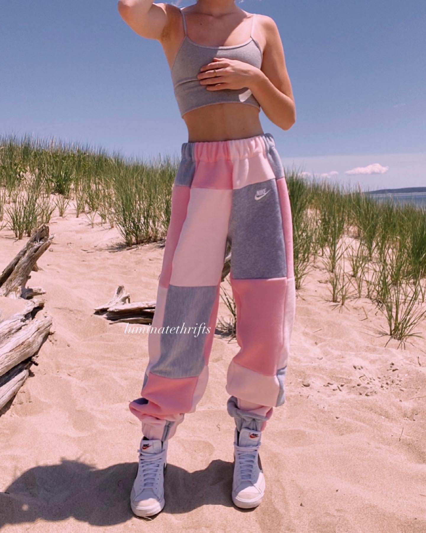 (XS-M) Smokey Pink Reworked Joggers